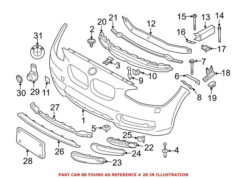 BMW License Plate Base - Front 51117293872